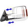 14-20 Chevy Silverado GMC Sierra Powered Towing Mirrors - w/Heated+LED Amber Signal - Chrome
