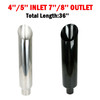 4'' /5'' Inlet 7''/8'' Outlet 36"Long Miter Cut Diesel Smoker Exhaust Stack SS