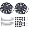 2PCS 7" Universal Slim Fan Push Pull Electric Radiator Cooling 12V Mount Kit