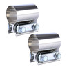 2" T304 Stainless Steel Butt Joint Band Exhaust Clamp Sleeve Coupler 2Pcs
