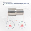 1.75" OD to 2" ID Exhaust Pipe Component Reducer Adapter Connector Polished