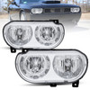 2X Chrome Headlights Headlamps Assembly For 2008-2014 Dodge Challenger