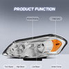 2X Headlights Assembly w/ Amber Corner For 06-13 Chevy Impala 06-07 Montee Carlo
