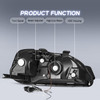 Pair LED DRL Headlights Assembly w/ Black Housing For 1996-1998 Honda Civic