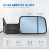 Pair Power Heated Tow Mirrors For 1998-2001 Dodge Ram w/ White Running Light
