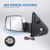 Pair Chrome Power Heated Tow Mirrors w/ White Running Light For 2002-08 Ram 1500