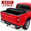 Tri-Fold 5.8FT Bed Tonneau Cover For 2014-2019 Chevy Silverado GMC Sierra 1500