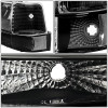 92-96 Ford F150 F250 F350 Bronco Headlights+Bumper Lamp - Black Housing Clear Corner