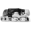 2X Chrome Headlights & Bumper Lamps For 99-02 Chevy Silverado 1500 00-06 Tahoe