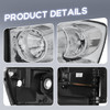 Pair Chrome Headlights Assembly For 2006-2008 Dodge Ram 1500 06-09 Ram 2500 3500