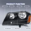 2X Front Black Housing Headlight Assembly For 2008-2014 Dodge Avenger Left+Right