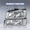 Pair Headlights & Bumper Lights For 2003-2006 Chevy Silverado 1500 2500 3500 HD