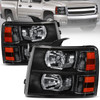 Pair Headlight Assembly For 2007-2013 Chevrolet Chevy Silverado 1500 2500 3500