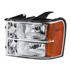 2X Front Chrome Headlights Assembly For 2007-2013 GMC Sierra 1500 2500HD 3500HD
