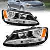 Pair Front Headlights Assembly w/ Clear Lens For 2011-2018 VW Jetta Sedan