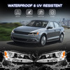 Pair Front Headlights Assembly w/ Clear Lens For 2011-2018 VW Jetta Sedan