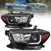 Pair LED DRL Headlights Assembly w/ Black Housing For 2016-2021 Toyota Tacoma