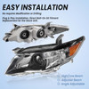 Headlights For 2010 2011 Toyota Camry Black LE SE XLE Headlamps Pair Left+Right