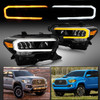 For 2020-2023 Toyota Tacoma Limited|TRD Black Full LED Headlights Headlamps Pair
