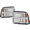 05-07 Ford F250 F350 F450 F550 Super Duty Headlights - Chrome Housing Amber Corner