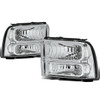 05-07 Ford F250 F350 F450 F550 Super Duty Headlights - Chrome Housing Clear Corner