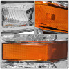 08-10 Ford F250 F350 F450 F550 Super Duty Headlights - Chrome Housing Amber Corner
