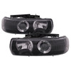 Headlights Set Black Projector Pair For 1999-2002 Chevrolet Silverado/Tahoe