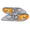 Headlights Fits 94-98 Ford Mustang Halogen Headlamps With Signal Lamps Assembly
