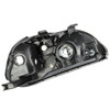 96-98 Honda Civic Headlights - Black Housing Amber Corner