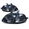 96-98 Honda Civic Headlights - Smoked Housing Clear Corner