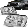 99-04 Jeep Grand Cherokee WJ Headlights - Chrome Housing Clear Corner