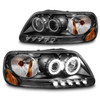 Halogen Projector Headlight Set Black RX Halo w/ LED Fits Ford F-150 Expedition