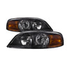 Headlights Set Replacement Fits 2000-2002 Lincoln LS FO2502174 FO2503174 Halogen
