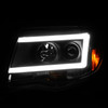 Halogen Projector C-Bar Headlight Set Black Housing Fits 2005-2011 Toyota Tacoma