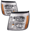 Fits 03-06 Cadillac Escalade HID Xenon Headlights Pair Set Headlamps Chrome