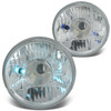 H6024 7x7 Round Chrome Housing Projector Headlights - with H4 Bulbs