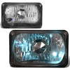 H4656 4x6 Square Black Housing Headlights - with H4 Bulbs