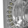 H4656 4x6 Square Chrome Housing Projector Headlights - with H4 Bulbs+LED Lights