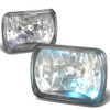 H6014 7x6 Square Black Housing Headlights - with H4 Bulbs