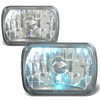 H6014 7x6 Square Black Housing Headlights - with H4 Bulbs