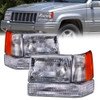 Headlights Corners Park/Signal 6 Pc Set Fits 97-1998 Jeep Grand Cherokee Halogen
