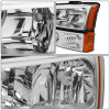 03-07 Chevy Silverado Avalanche Headlights+Bumper Lamp - Chrome Housing Amber Corner