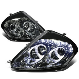 00-05 Mitsubishi Eclipse LED Halo Ring Projector Headlights - Smoked Housing