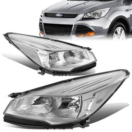 13-16 Ford Escape Headlights - Chrome Housing Clear Corner