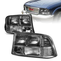 98-05 GMC Jimmy Sonoma Oldsmobile Bravada Headlights - Black Housing