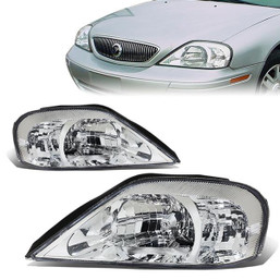 00-05 Mercury Sable Headlights - Chrome Housing Clear Corner