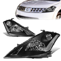 03-07 Nissan Murano Headlights - Black Housing Clear Corner