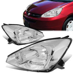 04-05 Toyota Sienna Headlights - Chrome Housing Clear Corner