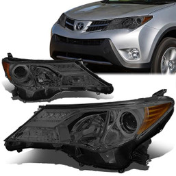 13-15 Toyota RAV4 Projector Headlights - Smoked Housing Amber Corner