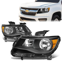 15-20 Chevy Colorado Headlights - Black Housing Amber Corner